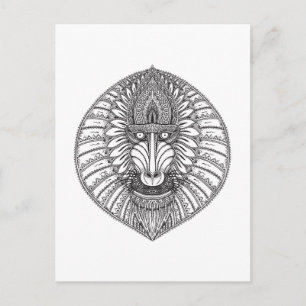 Cartão Postal Rosto de Babuíno Inspirado