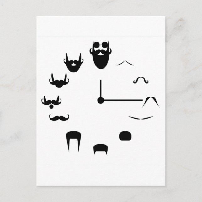 Cartão Postal Rosto de Clocos de bigode (Frente)