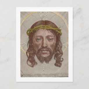 Cartão Postal Rosto de Cristo de Claude Mellan, gravura de 1649