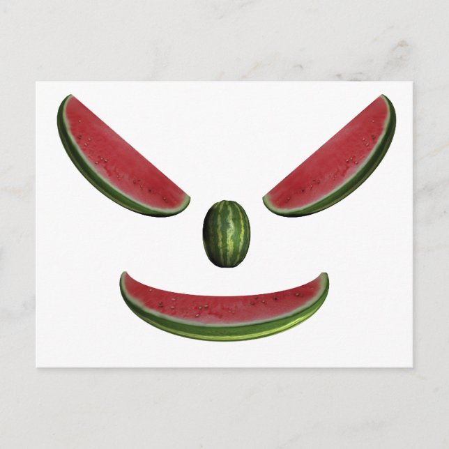 Cartão Postal Rosto de Melancia Sorridente (Frente)