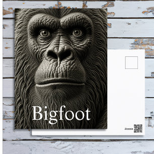 Cartão Postal Rosto de perto do Pé Grande ou Sasquatch