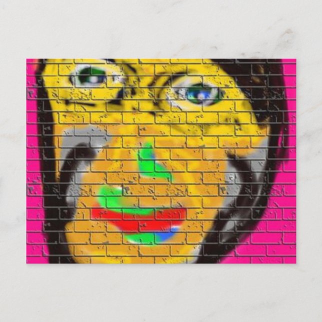 Cartão Postal Rosto do velho Wise Biker, Arte de Grafite (Frente)