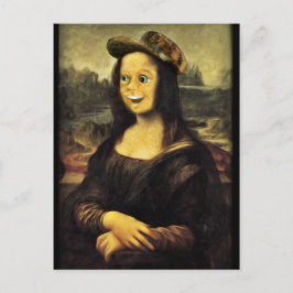 Cartão Postal Rosto Engraçado da Mona Lisa