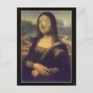 Cartão Postal Rosto Engraçado da Mona Lisa