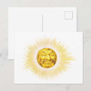 Cartão Postal Rosto feliz Sol