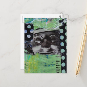 Cartão Postal Rosto Preto e Branco