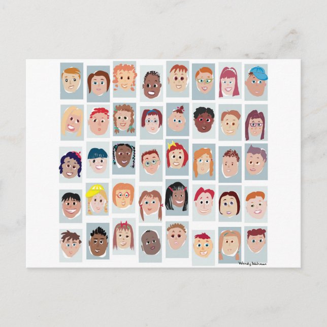 Cartão Postal Rostos das crianças (Frente)