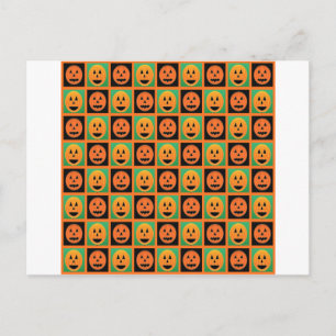 Cartão Postal Rostos de abóbora felizes de Halloween