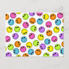 Cartão Postal Rostos de Emoji Coloridos