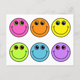 Cartão Postal Rostos Emoji Coloridos