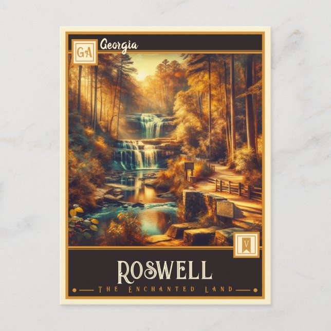 Cartão Postal Roswell, Geórgia | Vintage (Frente)