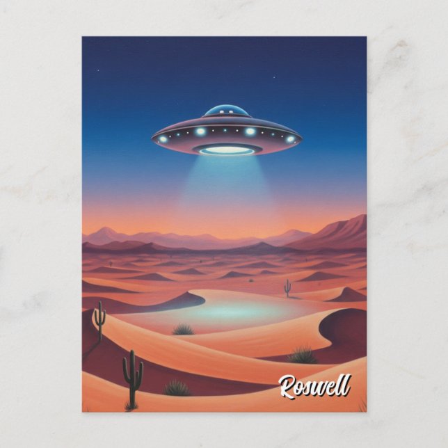 Cartão Postal Roswell New Mexico UFO (Frente)