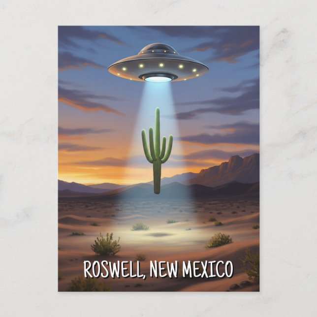 Cartão Postal Roswell New Mexico UFO (Frente)