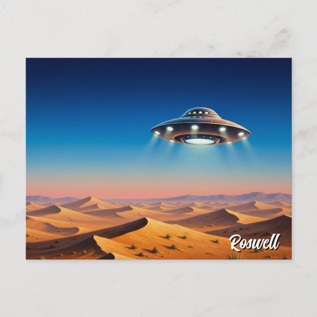 Cartão Postal Roswell New Mexico UFO (Frente)