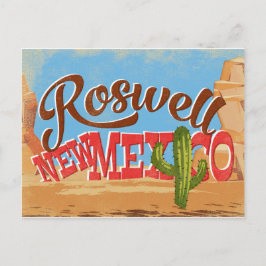 Cartão Postal Roswell Nova Viagens vintage do Deserto do México