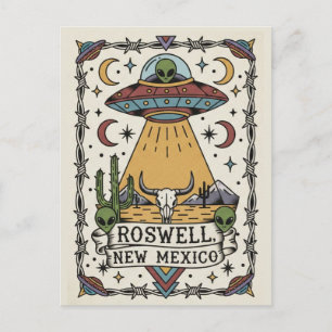 Cartão Postal Roswell Novo México Alienígena