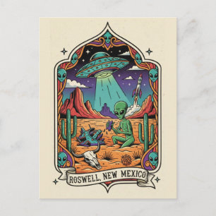 Cartão Postal Roswell Novo México Alienígena
