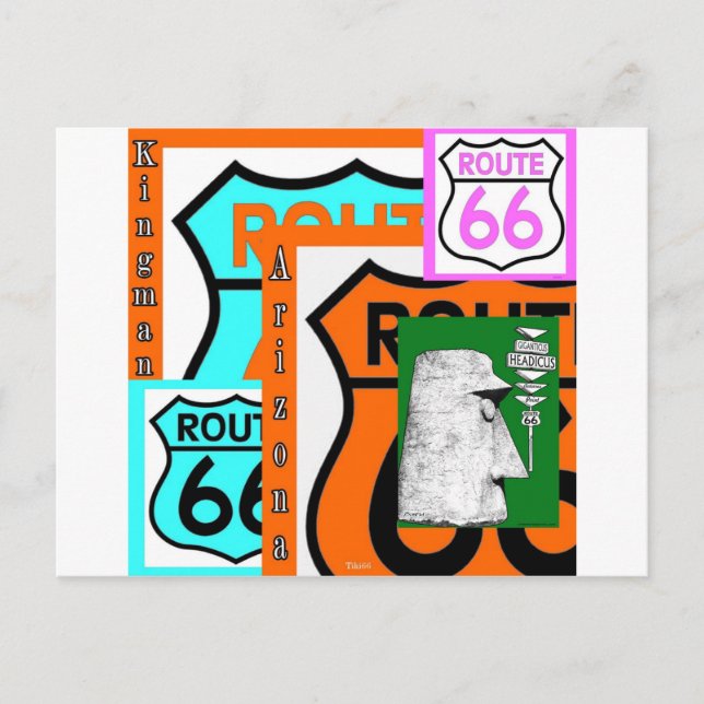 Cartão Postal Rota 66 Kingman Giganticus Headicus AZ (Frente)