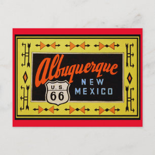 Cartão Postal Rota 66 - Viagens vintage Albuquerque Novo México