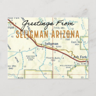 Cartão Postal Rota de Arizona Seligman 66