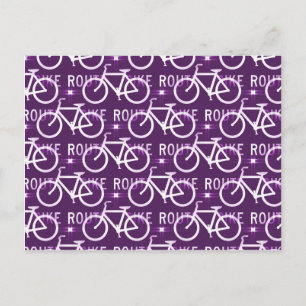 Cartão Postal Rota Diversão Fixie Bicicleta Púrpura
