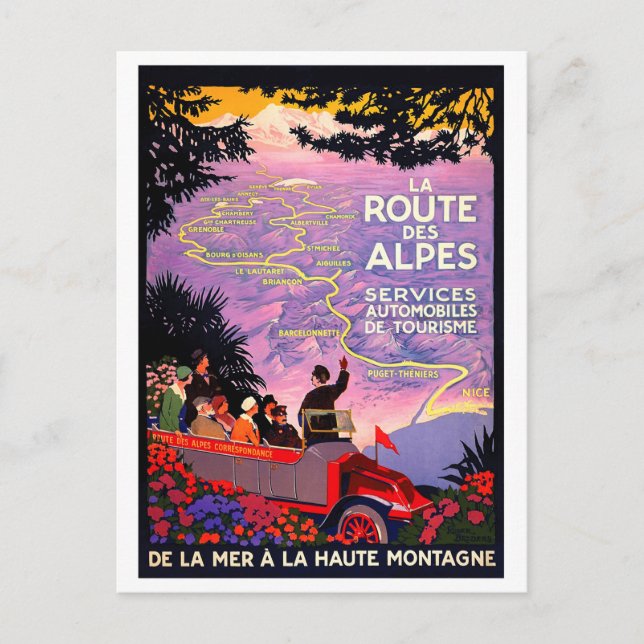 Cartão Postal Rota dos Alpes de Carro (Frente)