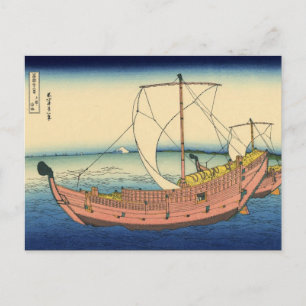 Cartão Postal Rota marítima da província de Kazusa (por Hokusa