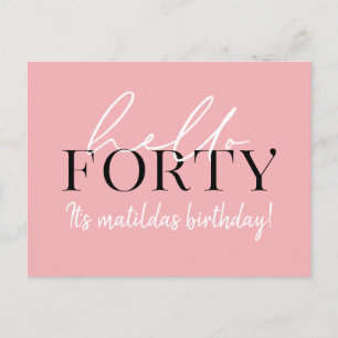 Cartão Postal Roteiro & aniversário de 40 anos geométrico