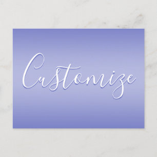 Cartão Postal Roteiro Cursivo Editável Violeta Branco e Roxo