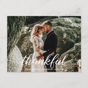 Cartão Postal Roteiro de Agradecimento Boho Casamento Obrigada