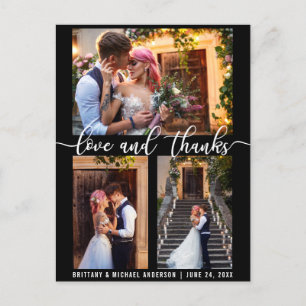 Cartão Postal Roteiro de Amor e Agradecimento de Casamento Moder