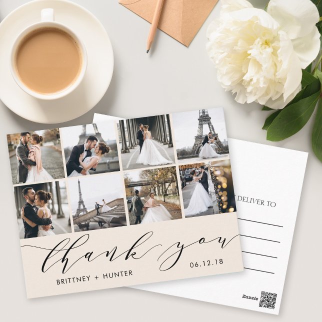 Cartão Postal Roteiro de Caligrafia 8 Foto Muito Obrigado (Criador carregado)