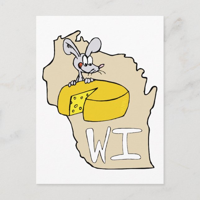 Cartão Postal Roteiro de Mouse e Queijo WI de Wisconsin, Postca (Frente)