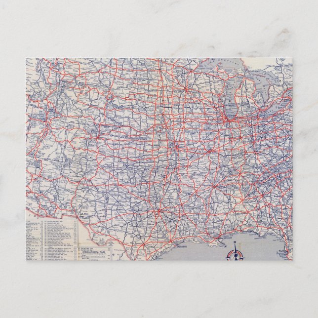 Cartão Postal Roteiro dos Estados Unidos (Frente)