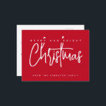 Cartão Postal Roteiro simples de Natal Alegre e Moderno<br><div class="desc">Cartão postal de Natal Alegre tipografia moderna simples minimalista</div>