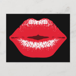 Cartão Postal roter Kussmund Lippenstiftabdruck Grußkarte