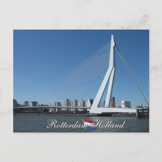 Cartão postal Roterdão Skyline e Bridge Holland (Frente)