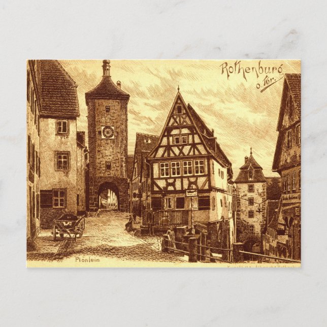 Cartão Postal Rothenburg Alemanha 1907 vintage (Frente)