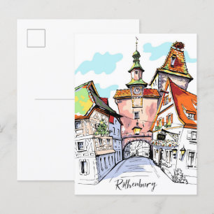 Cartão Postal Rothenburg ob der tauber Alemanha Viagem