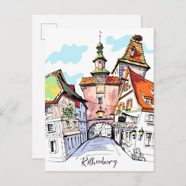 Cartão Postal Rothenburg ob der tauber Alemanha Viagem (Frente/Verso)