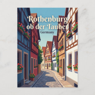 Cartão Postal Rothenburg ob der Tauber Centro Histórico Beco Ale