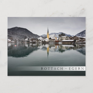 Cartão Postal Rottach-Egern no Tegernsee, Baviera no inverno