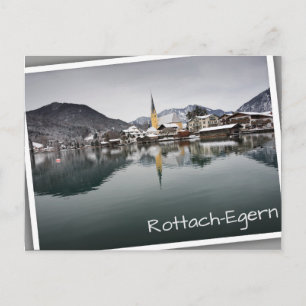 Cartão Postal Rottach-Egern no Tegernsee, Baviera no inverno