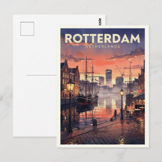 Cartão Postal Rotterdam Holanda Viagem Antiga