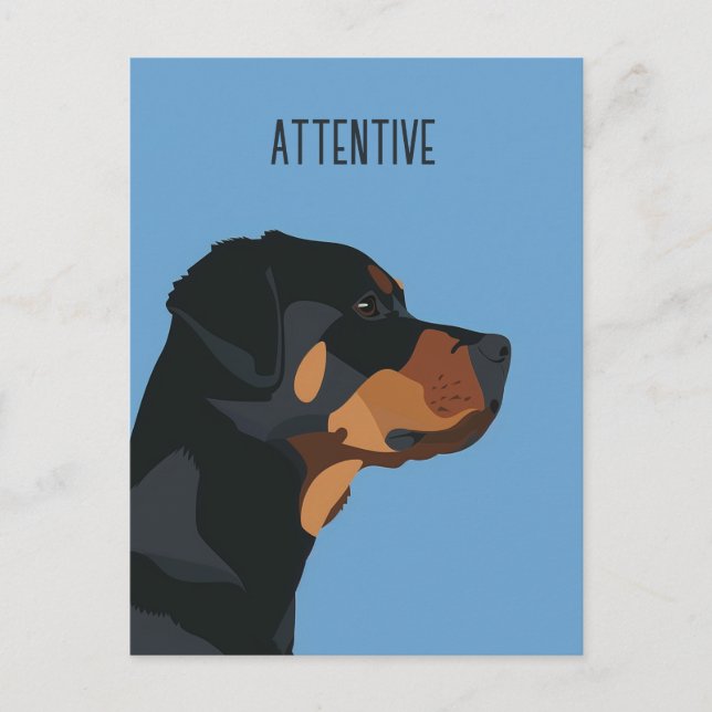Cartão Postal Rottweiler Azul (Frente)