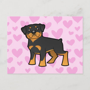 Cartão Postal Rottweiler Love
