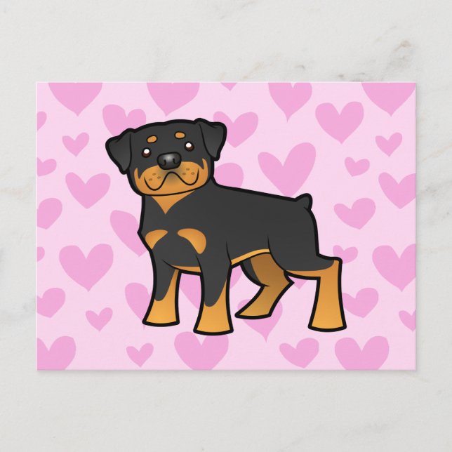 Cartão Postal Rottweiler Love (Frente)