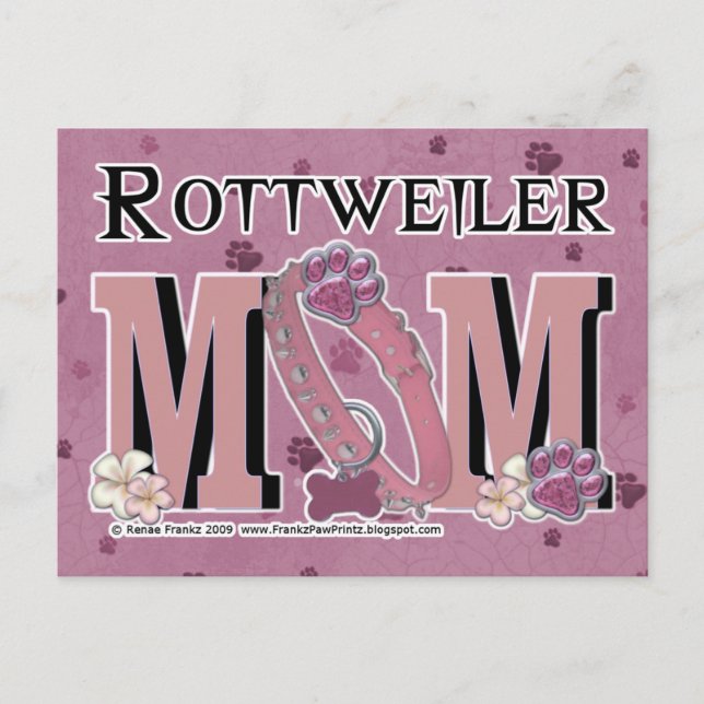 Cartão Postal Rottweiler MOM (Frente)