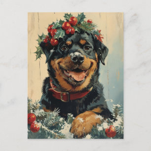 Cartão Postal Rottweiler Natal