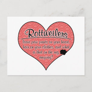 Cartão Postal Rottweiler Paw Imprime Humor Canino